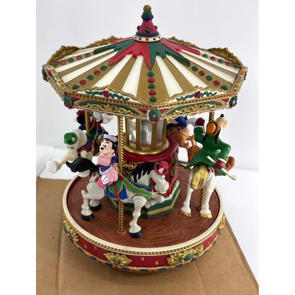 Vintage 1996 Mr. Christmas Disney A Mickey Holiday Go Round Carousel 50 Songs - Picture 2 of 11